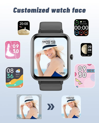 GRV Smart Watch Answer Dial Call,Smart Watches for Women Men with Heart Rate Monitor,Step Counter,Sleep Tracker,Sports Fitness Tracker Watch Call SMS Notification Smartwatch for Android iOS Phone