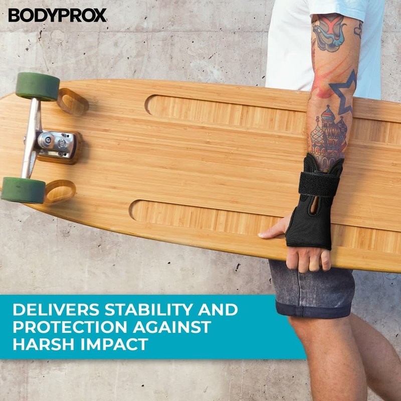 Bodyprox Wrist Guards (1 Pair) for Snowboarding, Skateboarding and Inline Skating, Sports Protection Wrist Guard (Large)