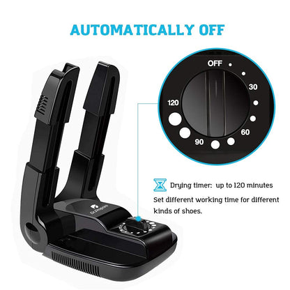 Dr. Prepare Boot Dryer Shoe Dryer, Glove Dryer & Boot Warmer with Heat Blower, Portable Adjustable Rack and Timer, Folding Design & Quick Drying for Shoes, Gloves, Hats, Socks, Ski Boots