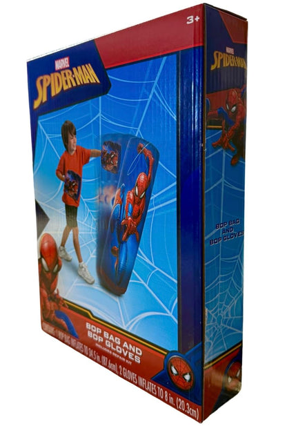 Spiderman Spider-Man Inflatable Bop Bag & Bop Gloves Set Kids Punching Bag with Gloves, Freestanding Superhero Blow Up Bouncing Boxing Bag for Exercise, Durable Heavy Duty Indoor and Outdoor - 34.5"