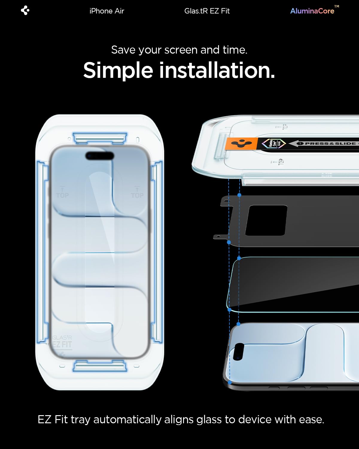 Spigen Tempered Glass Screen Protector [GlasTR EZ FIT] designed for iPhone 14 Pro Max [Case Friendly] - Sensor Protection / 2 Pack