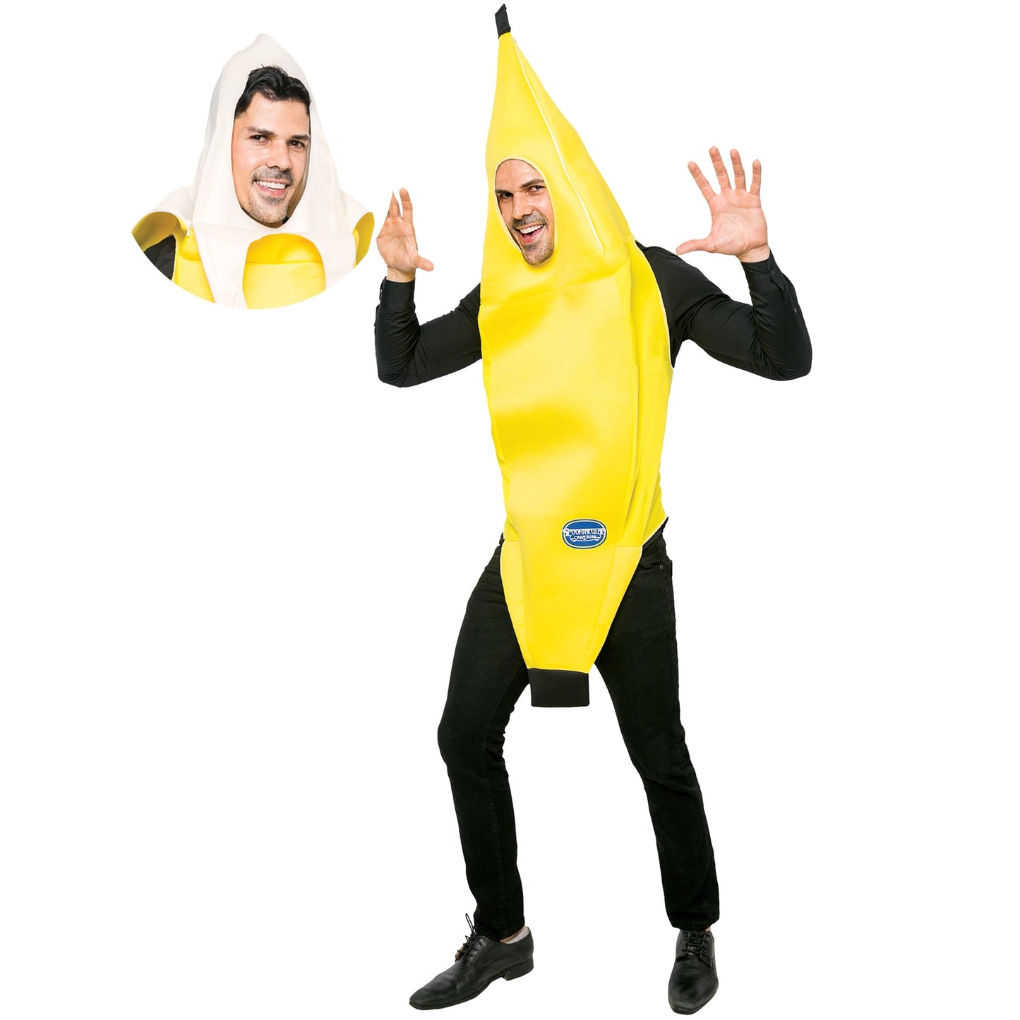 Spooktacular Creations Appealing Banana Costume Adult, Halloween Banana Outfit Suit for Men Halloween Dress Up Parties and Roleplay Cosplay (X-Large)