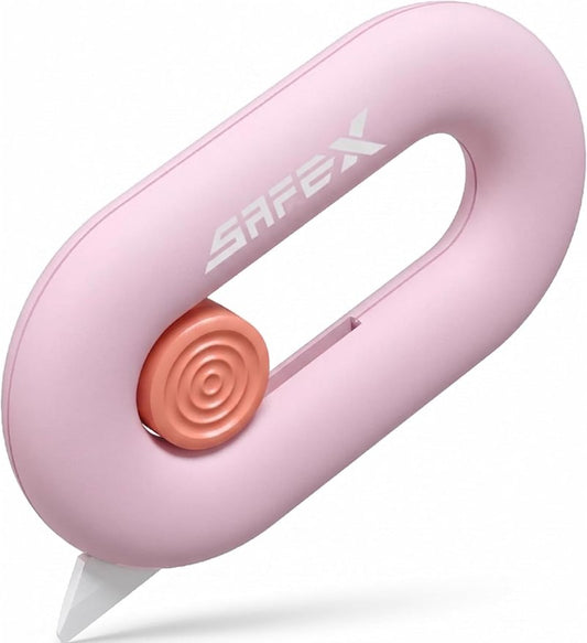 Retractable Box Cutter - Mini Ceramic Box Opener with Built-In Magnet | Pink Color