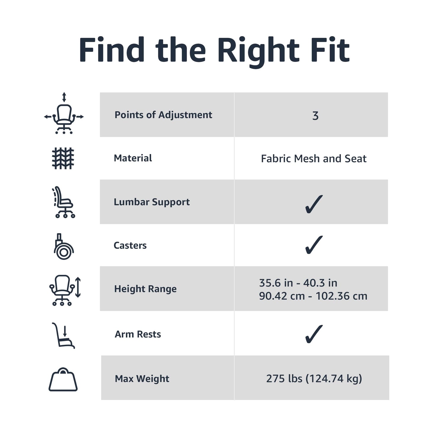 Amazon Basics Mesh Mid-Back Adjustable-Height 360-Degree Swivel Office Desk Chair with Armrests, Lumbar Support and Easy to Assemble, Black