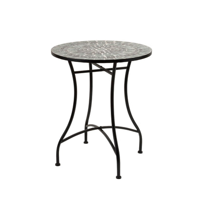 Alpine Corporation Indoor/Outdoor Marbled Glass Mosaic 3-Piece Bistro Set Folding Table and Chairs Patio Seating