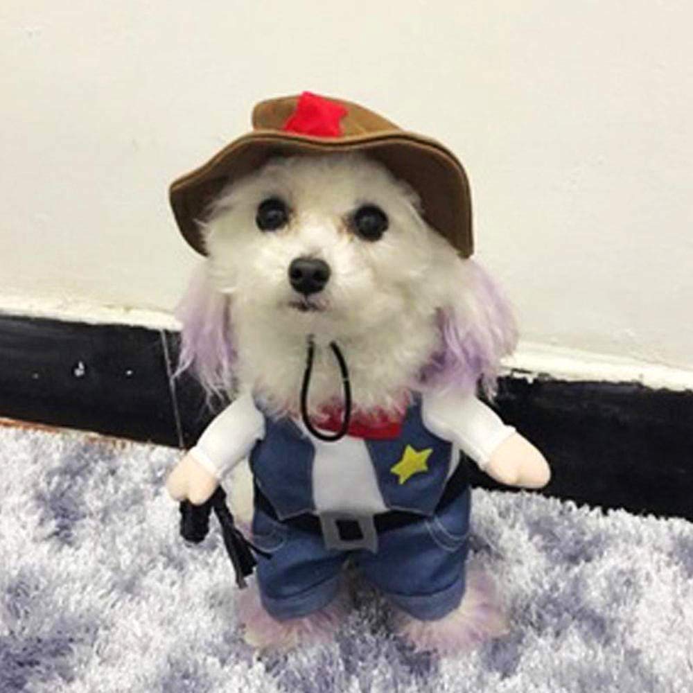 Meihejia Halloween Cat Cowboy Costume Hat Funny Costume for Cats & Small Dogs