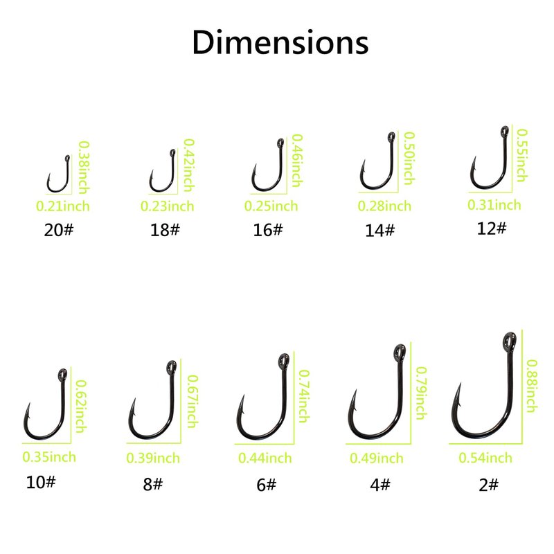 Gxamz 1000pcs 600pcs 300pcs Small Fish Hooks for Freshwater, 10 Specifications of Trout Fishing Hook Set (1000pcs, Black)
