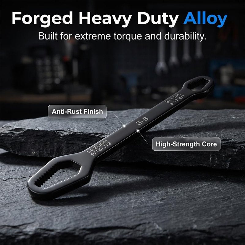 AIIONP 4Pcs Multifunctional Adjustable Wrench Tool, 2026 New Universal Torx Self-Tightening Wrench, 3mm-22mm Adjustable Glasses Wrench, Portable Multi-Purpose Wrench for Outdoor Repair Tool