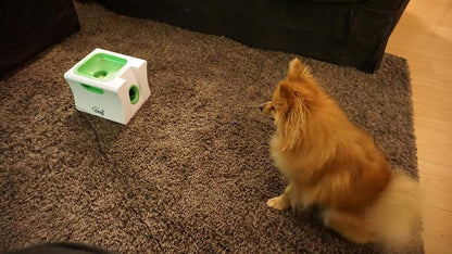 IDOGMATE Small Interactive Ball Launcher with Rechargeable, Automatic Dog Ball Thrower for Mini Dog (Small Machine with 3 Balls)