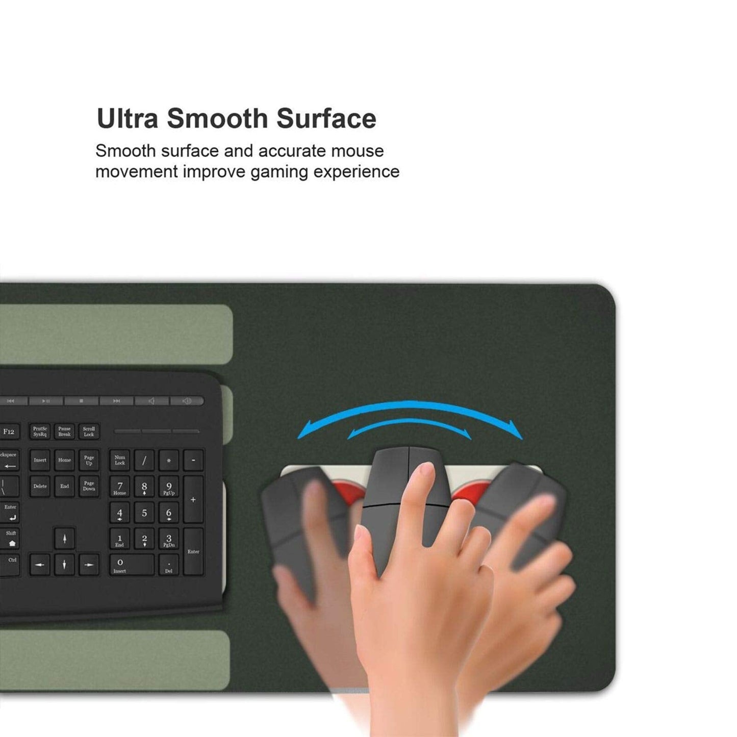 Game Console Buttons Extended Gaming Mouse Pad, Thick Large Computer Keyboard Mouse Mat, Non-Slip Rubber Base Stitched Edges