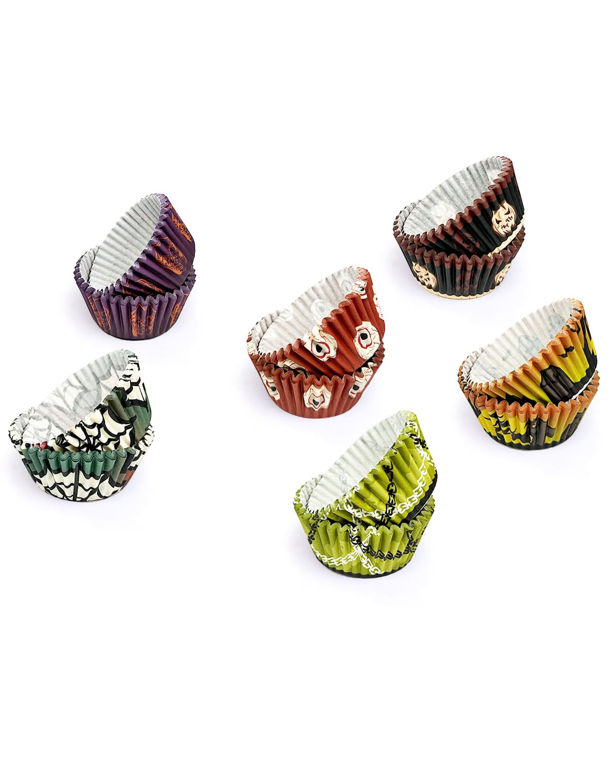 qiqee Halloween Standard Cupcake Liners Cupcake Cups 300-Count Food Grade Gradient Design Cupcake Papers Baking Cups Cupcake Wrappers for Halloween(Standard Size)