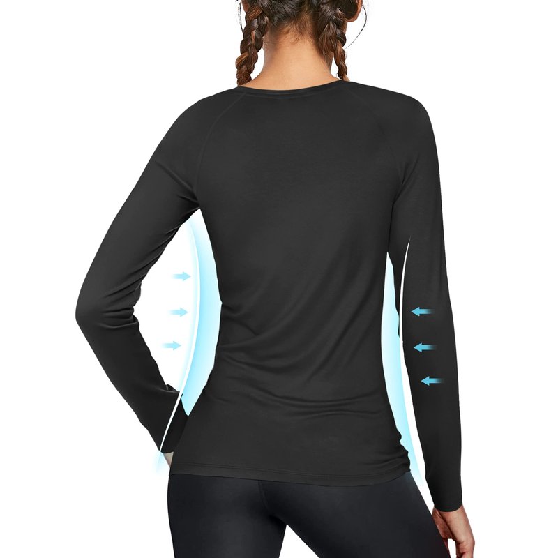isnowood Womens Long Sleeve Rash Guard, 2 Pack UV UPF 50+ Sun Protection Shirts, Quick Dry Tops for Swimming Workout Hiking Running