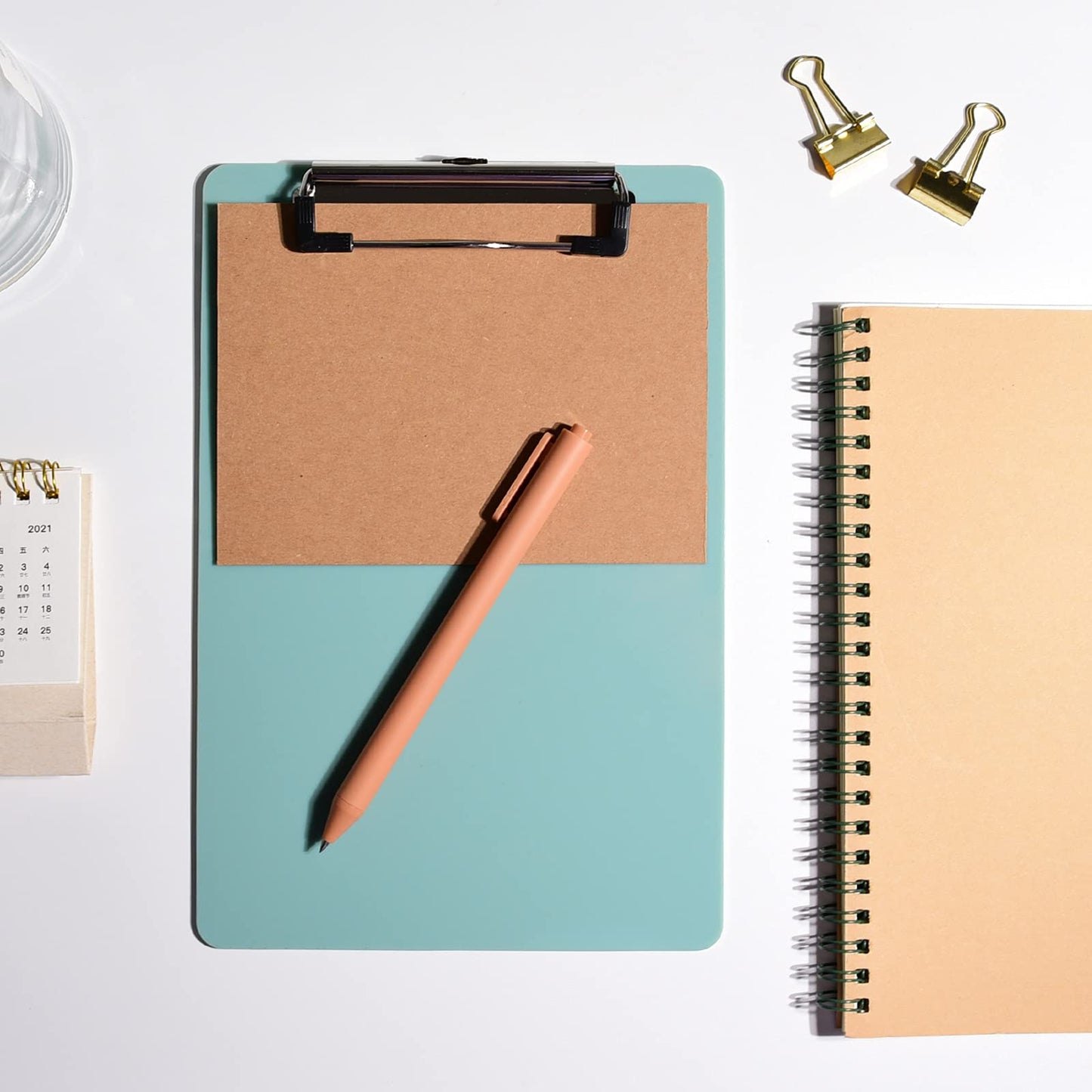 Hongri Plastic Small Clipboard, Green Memo Size Clip Board for Students, Kid, Women, Home, Low Profile Clip, Mini Size 6 x 9 in, Office Supplies & School Supplies