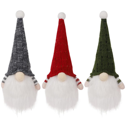 Juegoal Christmas Plush Gnomes, 9 Inch Lighted Handmade Mini gnome Scandinavian, Light Up Swedish Tomte Elf Holiday Present, Battery Operated Xmas Gifts Table Ornaments Dinner Party Supplies, Set of 3