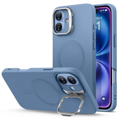 ESR Silicone Case for iPhone 17, Built-in Camera Stash Stand Compatible with MagSafe, Military-Grade Drop Protection Magnetic Phone Case for iPhone 17, Cloud Series, Rosy Pink