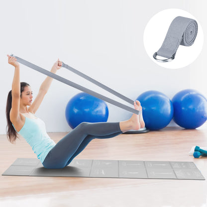 Foldable Yoga Mat for Women, Non Slip Exercise Mat for Home Gym, 5mm Travel Yoga Mats Set With Stretch Strap for Yoga Pilates and Fitness, 68"L x 24"W x 0.2 Inch Thick