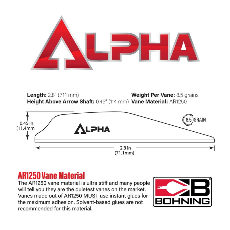 Alpha AR 1250 Vane, 2.8", Purple, 100pk