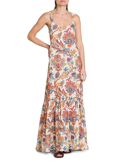 Etro, Floral Tapestry Tank Maxi Dress, 38 (2), Stampa Bianco