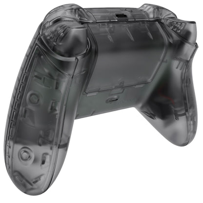 eXtremeRate Full Set Shell Buttons for Xbox Series X & S, Clear Black Replacement Side Rails Grips Front Back Plate Cover for Xbox Core Wireless Controller [Controller NOT Included]