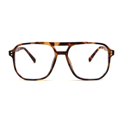 FEISEDY Blue Light Blocking Glasses Fake Nerd Clear Square Computer Lightweight Pilot Glasses Frame Oversized B2866