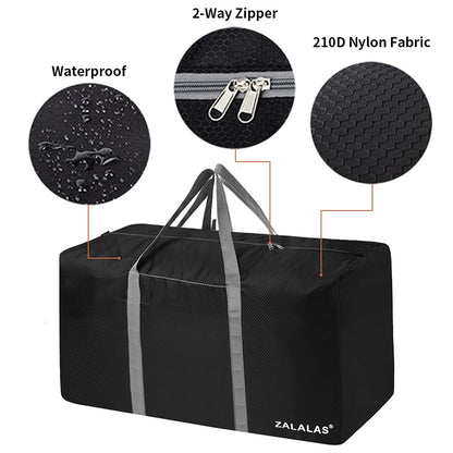 ZALALAS Travel Duffle Bag,96L Extra Large Duffel Bag Lightweight,Waterproof Duffel Bag for Men Women,Black, Black, Black 96L, Water Resistant