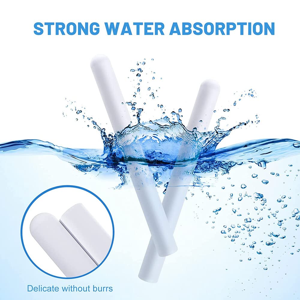 EBIEFLY 5x Drying Stick for Toys Water Absorption Dry Rod Desiccant Silicone Flesh Light Dryer Absorption Stick Deodorization Moisture Cleaner Diatomite Reusable Reduce Rust (Smooth 5.6x0.55 Inches)
