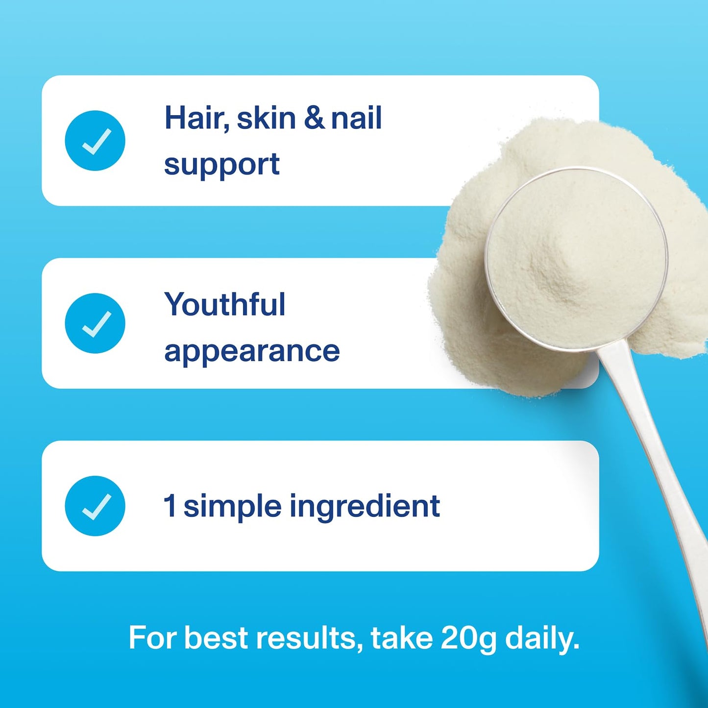 Vital Proteins Collagen Peptides Powder Supplement (Type I, III), Unflavoured Hydrolyzed Collagen-Hair, Skin, Nail Support Supplement, Paleo, Gluten Free, Non-GMO, 20g per Serving 587g Canister, 1Pack
