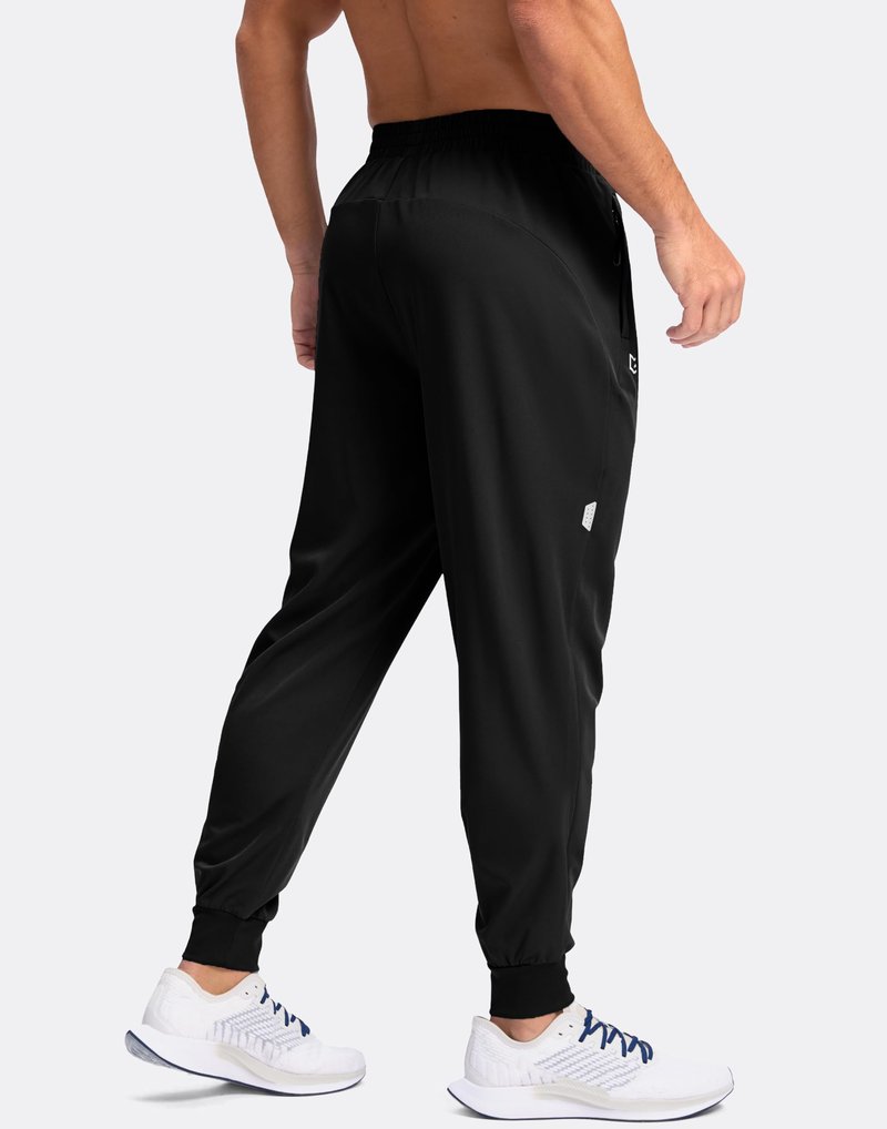 G Gradual Men's Joggers with Zipper Pockets Lightweight Athletic Workout Pants Quick Dry Sweatpants for Men Running Hiking(Black,M)