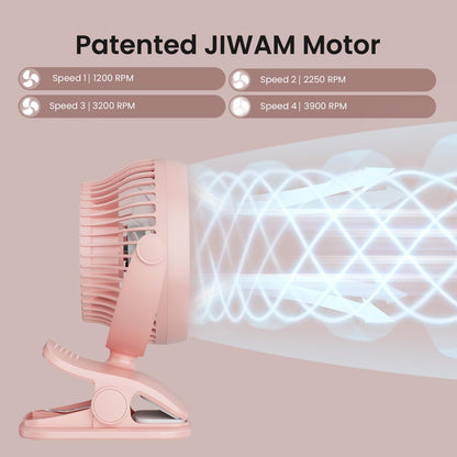 AA Battery Operated Clip-On Fan with Aroma, 4 Speeds, 5-inch Small Personal Fans for Baby Stroller, USB Powered, Quiet, 360° Rotation for Desk/Dorm/Camp/Golf Cart, Portable Home/Office/Bed Use