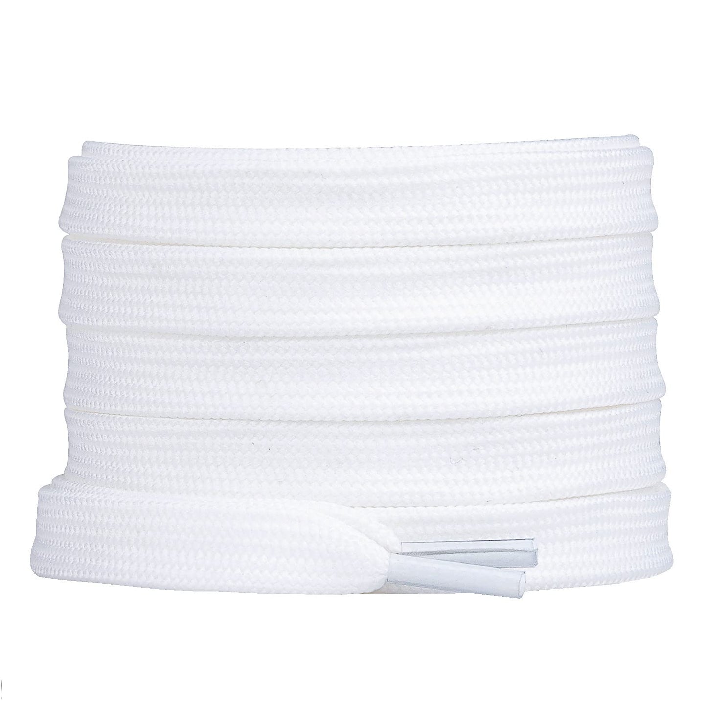Booyckiy 2 Pairs Flat Shoe Laces for Sneakers, 2/5" Wide Athletic Shoelaces, Off White 48 inch(122cm)