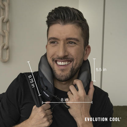 Cabeau Evolution Cool Travel Pillow- The Best Air Circulating Head and Neck Memory Foam Cooling Travel Pillow - Black