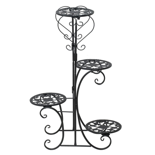 Metal Plant Stand 4 Potted Flower Pot Holder for Patio Garden Home Decor