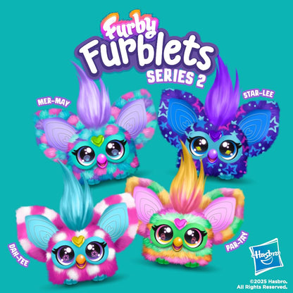 Furby Furblets Star-Lee Mini Electronic Plush Toy, Orange, White, Black