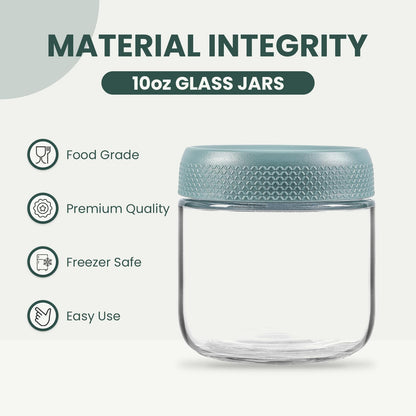 NETANY 6-pack 16 oz Overnight Oats Containers with Lids, Glass jars with Airtight Lids, Wide mouth Mason Salad jars, Glass Food Storage Containers for Snacks Yogurt Spice Sugar