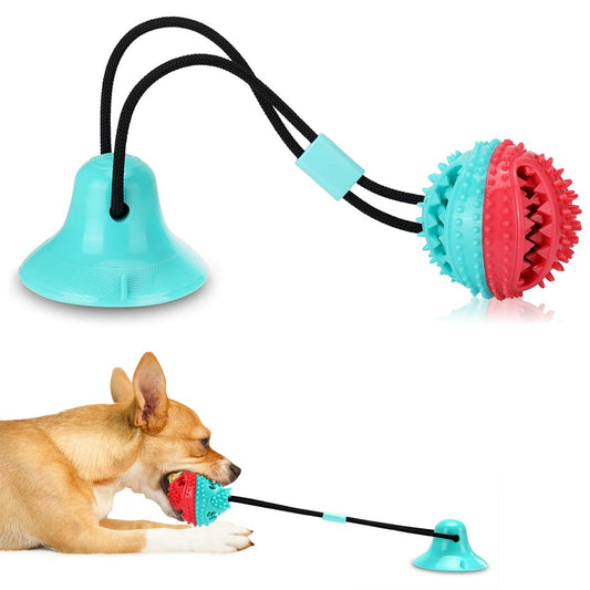 Interactive Dog Toys Tug of War, Mentally Stimulating Toys for Dogs, Puppy Teething Toys for Boredom to Keep Them Busy, Dog Puzzle Treat Food Dispensing Ball Toy for Small Medium Dog on Smooth Floor