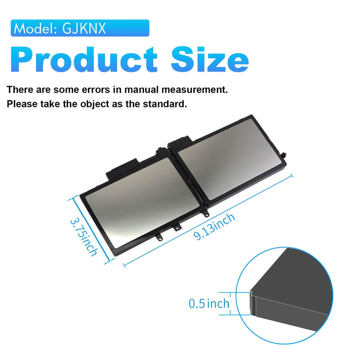 GJKNX 7.6V 68WH Battery Replacement for Dell Latitude 5480 5580 5490 5491 5580 5590 5591 5280 5288 5488 5491 5495 E5480 E5580 E5490 E5590 Precision 3520 3530 Series GD1JP 0GD1JP DY9NT 5YHR4 451-BBZG