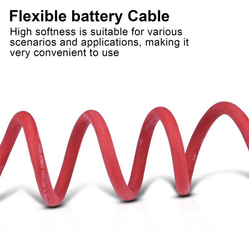 Shirbly 6 Gauge Battery Cable, 10FT Red + 10FT Black 6 AWG Pure Copper Wire Welding Cable, for Automotive, Battery, Solar and Generator, Standard USA OFC Wire