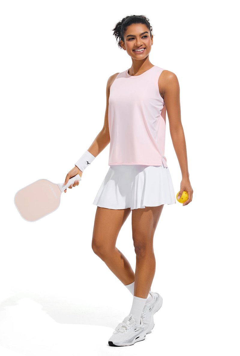 Workout Tops for Women Athletic Running Gym Tank Yoga Cool-Dry Sleeveless Loose Fit Shirts