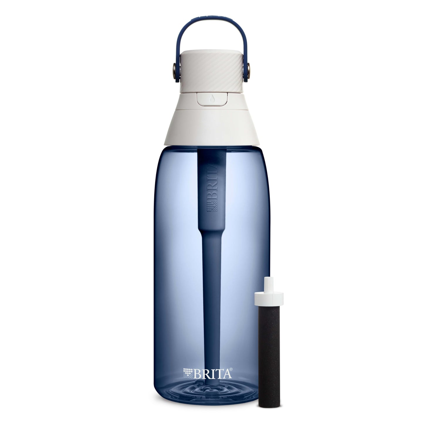 Brita Hard-Sided Plastic Premium Filtering Water Bottle, BPA-Free, Reusable, Replaces 300 Plastic Water Bottles, Filter Lasts 2 Months or 40 Gallons, Includes 1 Filter, Night Sky - 36 oz