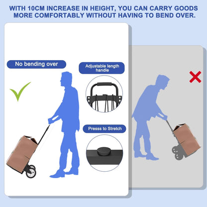 Folding Hand Truck and Dolly, 200 LB Capacity Upgraded Aluminum Dolly Cart, Extended Handle Portable Hand Truck for Travel, Moving, Shopping, Office Use, Black