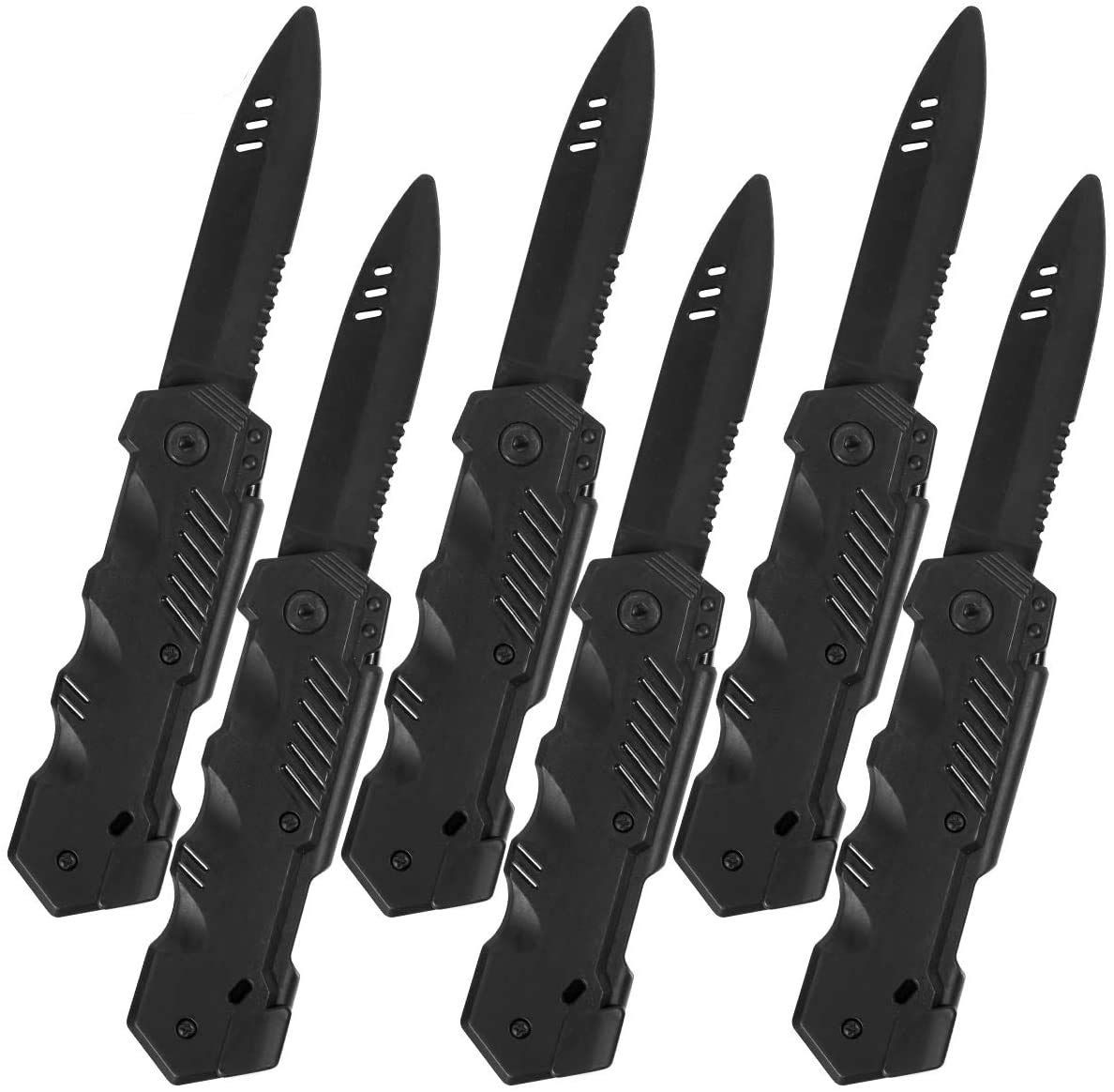JOLLYSTYLE 6PCS Fake Knife - Halloween Prop Plastic Trick Disappear Fake Plastic
