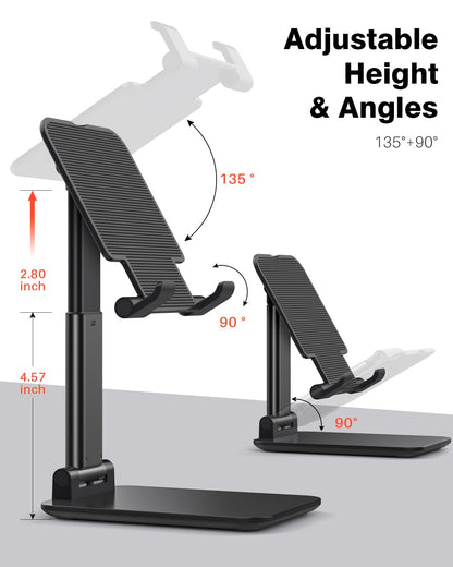 Anozer Tablet Stand Foldable & Adjustable, Portable Monitor Stand 5.55*3.94" Wide, Fit for iPad Holder Stand Compatible with iPad Pro 11, 12.9/iPad 10.9 10th; Surface Pro; Portable Monitor 4.7-15.6"