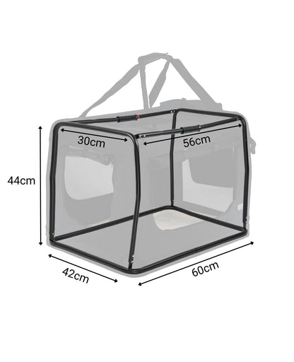 lionto Dog transport box foldable for travel & car, 60x42x44 cm, sturdy transport box with carrying handles & blanket for cats & dogs up to 12 kg, sturdy fabric dog box for small & large, black