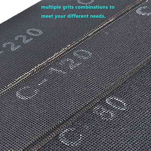 SCOTTCHEN Sanding Mesh 1/4 Sheet (12pcs) 5.5" x 4.5" for Palm Sanders Sheets 80 Grit
