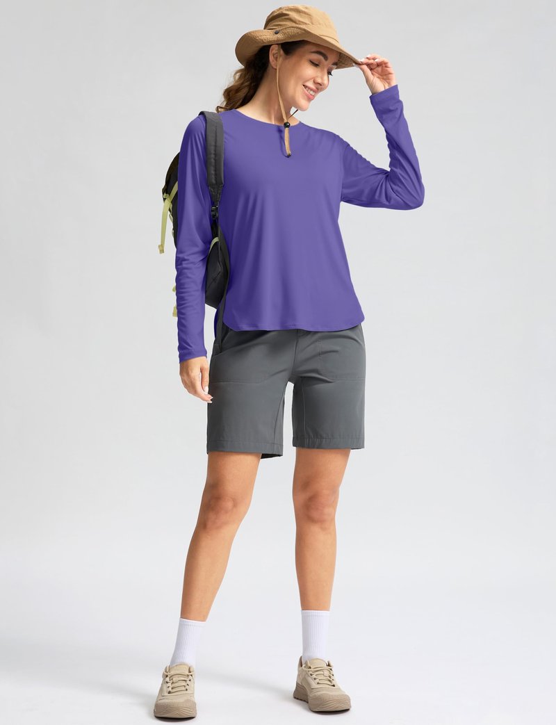Women's Sun Shirts UPF 50+ Long Sleeve UV Protection Shirt Lightweight Quick Dry Workout Hiking Tops for Women(Vintage Purple,M)