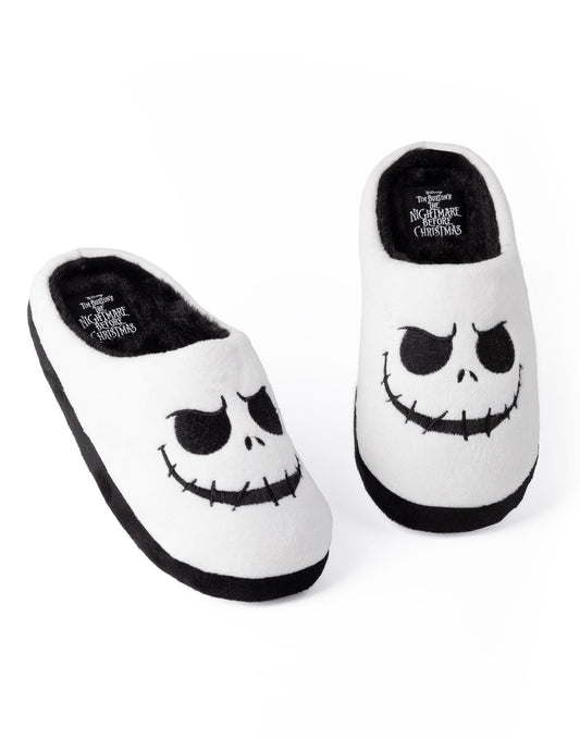 Disney The Nightmare Before Christmas Womens Slippers | Ladies Jack Skellington Halloween Footwear | Xmas Holiday Loungewear