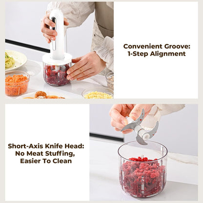 250ML Electric Garlic Chopper, Mini Portable Veggie Choppers, Garlic Grinder Masher Onion Chopper, Blender to Vegetable, Wireless Food Processor for Ginger, Chili, Fruit, Meat, etc