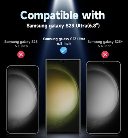 MAGIC JOHN 2 Pack Screen Protector for Samsung Galaxy S23 Ultra - Ceramic Film, Fingerprint ID Compatible, Easy Installation, Shock-Resistant, 3D Curved, Bubble Free