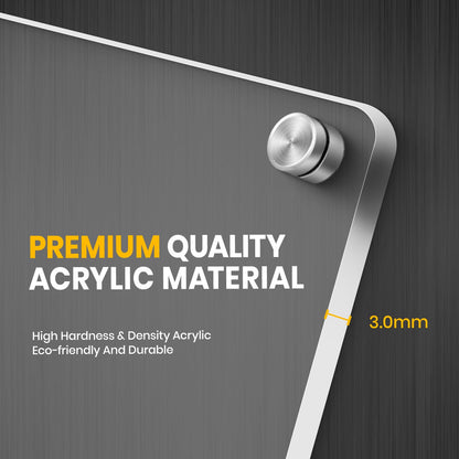 IDEATECH Acrylic Magnetic Fridge Calendar Planner 2025, Clear Dry Erase Board for Refrigerator, 2in1 Vertical Monthly & Weekly Planner to Do Grocery List Board,Family Calendar WhiteBoard Magnet(White)