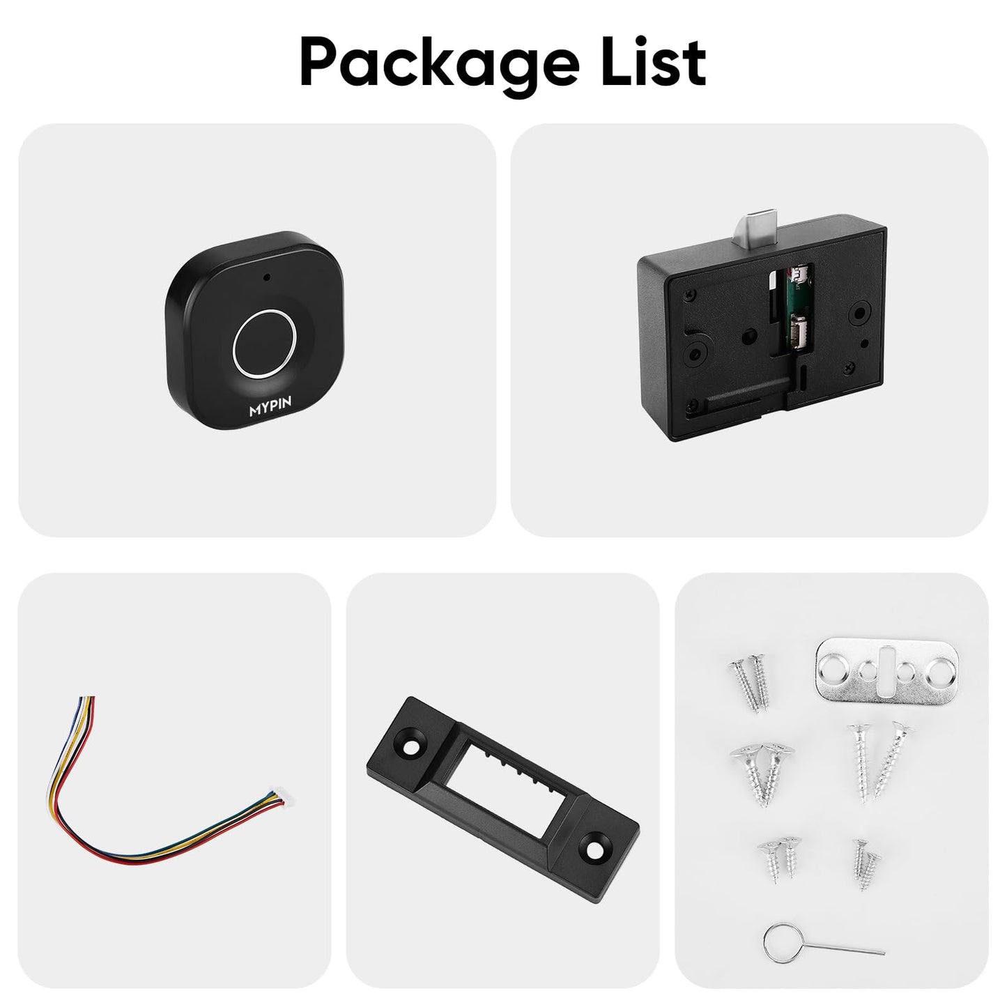 Bluetooth Fingerprint Cabinet Lock With Phone/Watch App Unlock, Smart Biometric Keyless Hidden File Drawer Wardrobe Lock, Child Safety Electric DIY Wooden Furniture